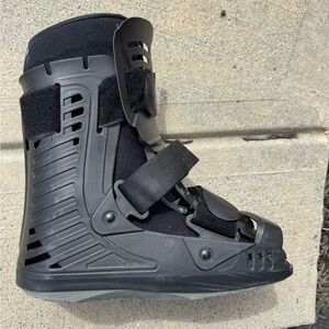 Black Medical Walking Boot with Stabilizing Straps